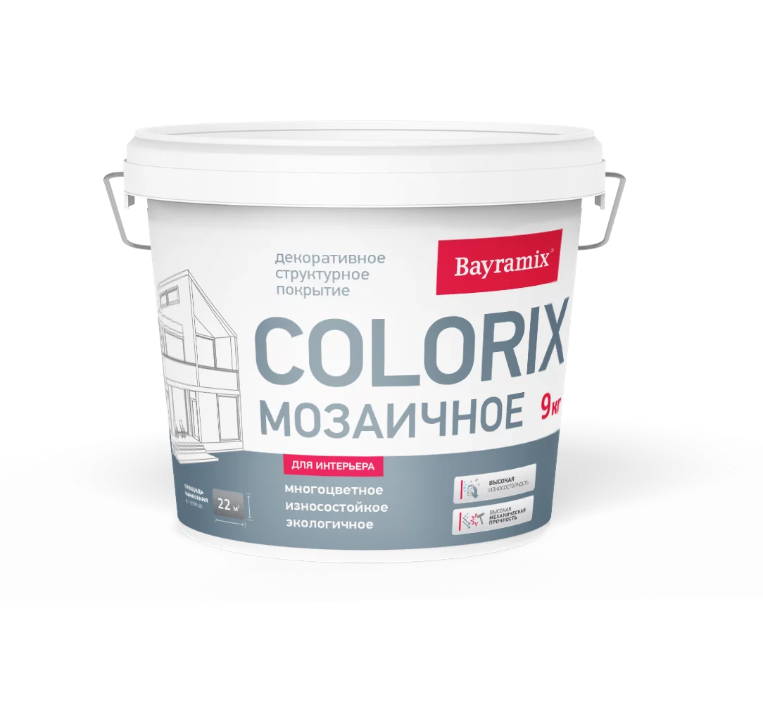 Bayramix Байрамикс Мозаичное покрытие Colorix, 9 кг, оттенок CLP 414, Колорикс декоративная штукатурка для внутренних работ