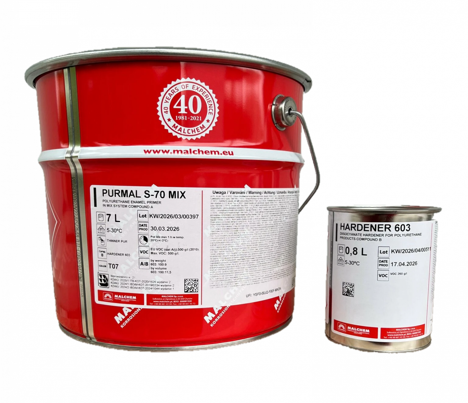 Эмаль 2К полиуретановая Purmal S-70 NH Пурмал МАЛХЕМ / MALCHEM