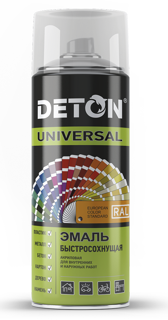 Аэрозольная краска Deton для металлочерепицы акриловая Графитовый серый ral 7024, по металлу, пластику, дереву универсальная