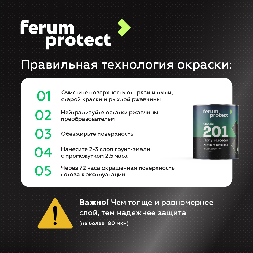 ferumprotect Грунт-эмаль FERUMPROTECT-201 classic полуматовая 2,7 кг Синий, для наружных работ, матовая, укрепляющая, стойкая, колеруемая