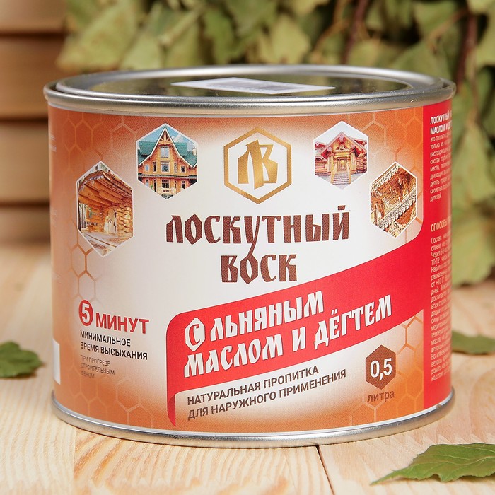 Лоскутный воск с льнян.маслом и дёгтем (5 л) для наруж.