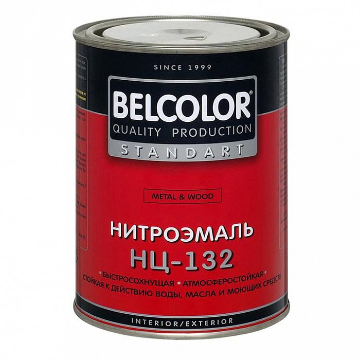 краска-эмаль Эмаль НЦ-132 быстросохнущая BELCOLOR Белколор Черный 4,5 кг, защитно-декоративная