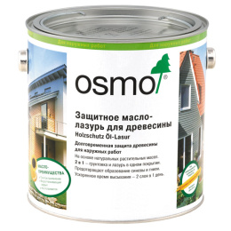 OSMO Защитное масло-лазурь для древесины 2,5 л 701 HolzSchutz Ol-Lasur Бесцветное матовое, без УФ, для наружных работ, матовая