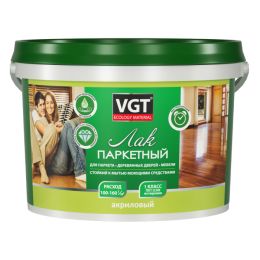 ВГТ Лак акриловый паркетный ВГТ 2,2 кг Глянцевый, для паркета, акриловая, водно-дисперсионная, глянцевая, колеруемая