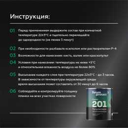 Грунт-эмаль 3в1 FERUMPROTECT-201 краска по металлу и ржавчине полуматовая быстросохнущая, 2,7 кг, Серый, Ферумпротект 201