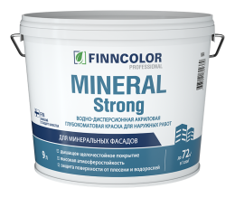 Фасадная воднодисперсионная краска Mineral strong Finncolor, цвет Белый, фасовка 9 л: для наружных работ, по штукатурке