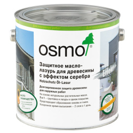 лазурь Защитное масло-лазурь с эффектом серебра OSMO 1140 HolzSchutz Ol-Lasur Effekt Агат Серебро 0,75 л, защитно-декоративная по штукатурке
